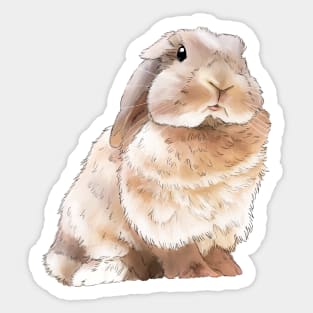 Sassy Cream Bunny Sticker